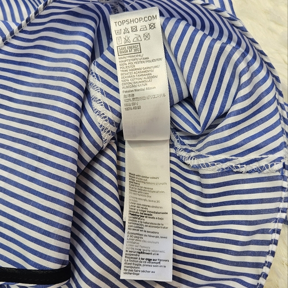 TopShop Stripe Embroidered Wrap Crop Top. - Picture 6 of 6